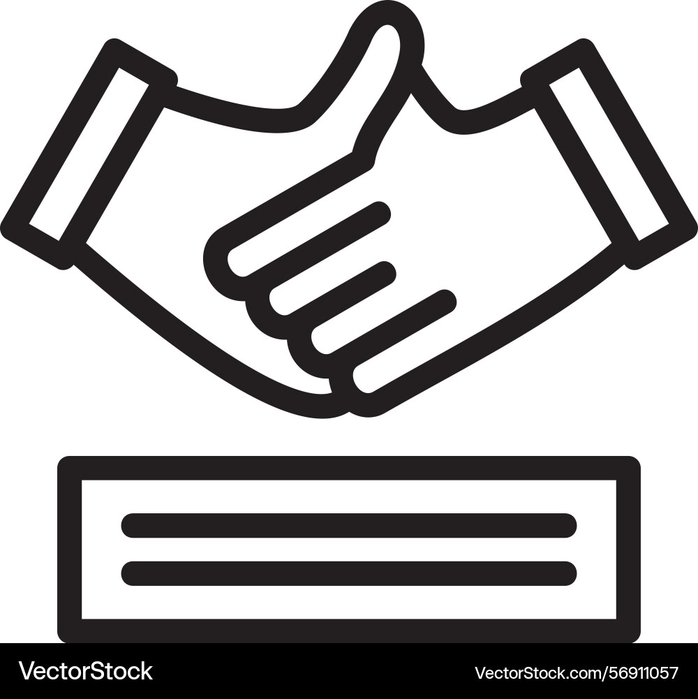 Handshake linear style icon design Vector Image