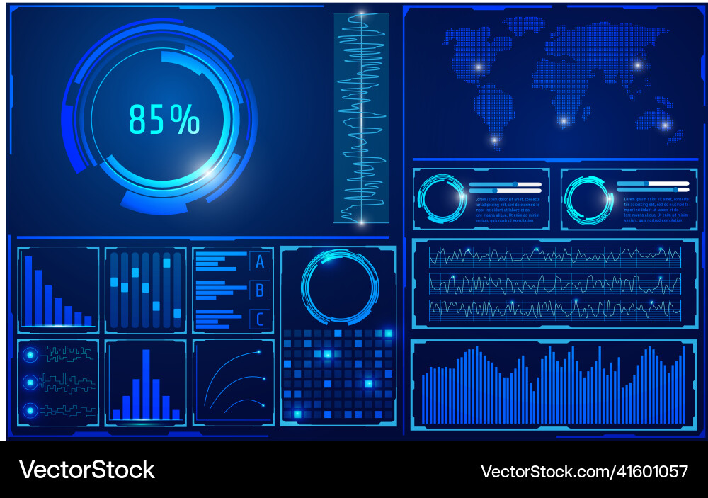Hud futuristic user interface control panel Hud futuristic user interface control panel vector image