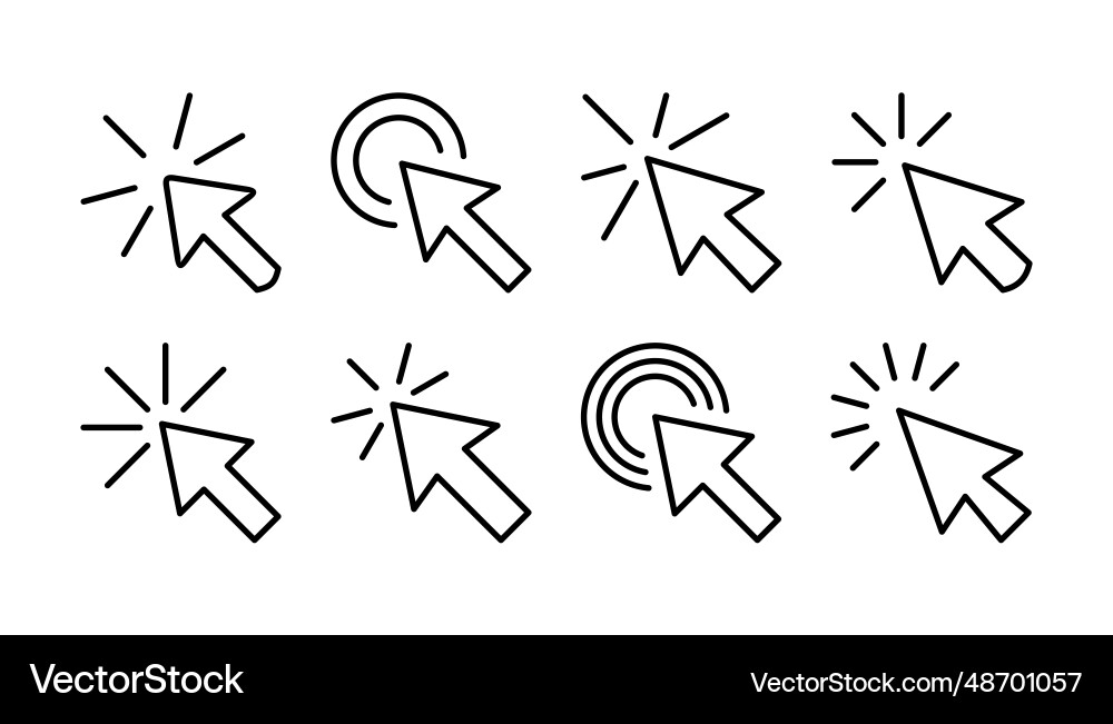Klicken Sie auf Symbol Cursor Zeigerzeichen Klicken Sie auf Symbol Cursor Zeigerzeichen Vektorbild