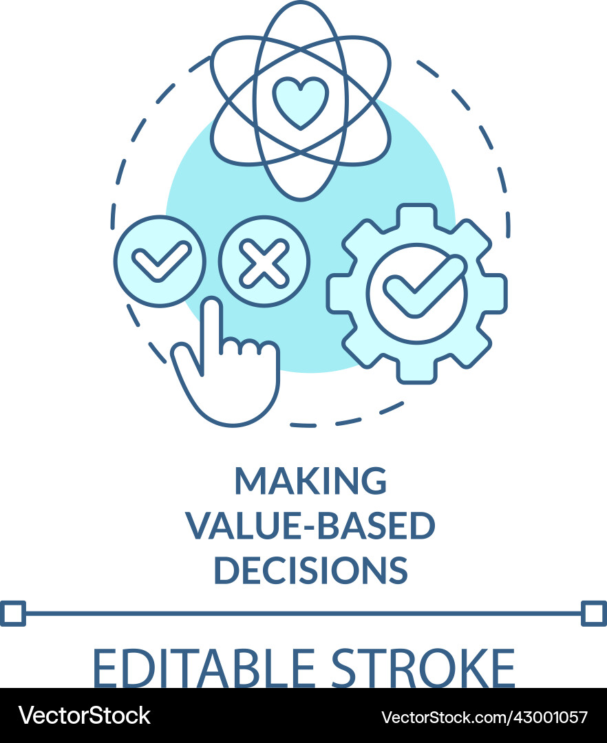 Making value-based decisions turquoise concept Making value-based decisions turquoise concept Vector Image
