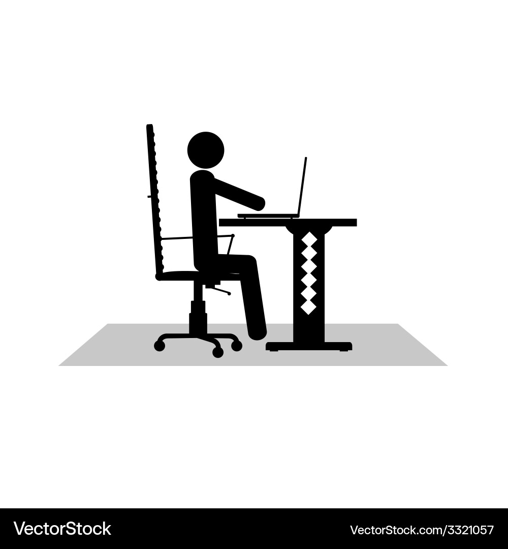 Man sitting at the computer Vector Image