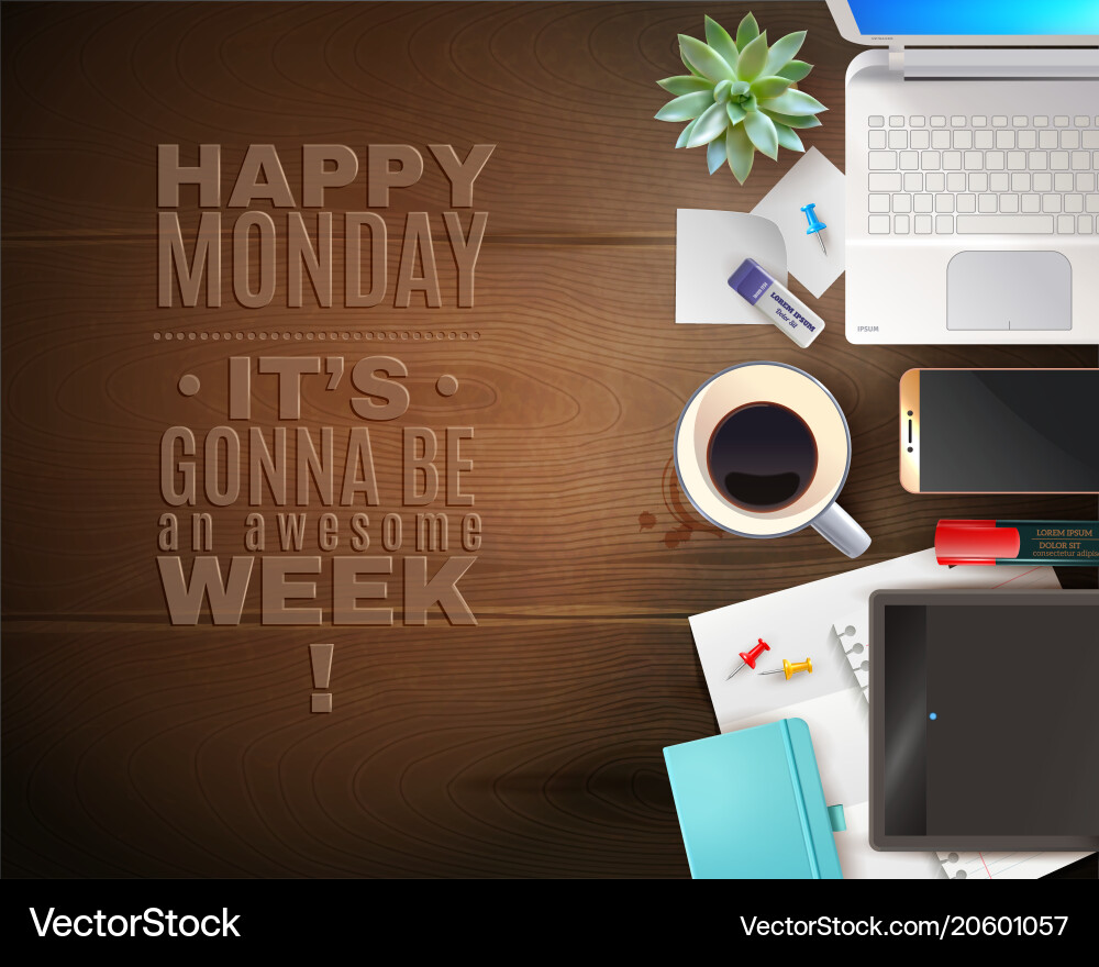 Office workspace objects background Vector Image