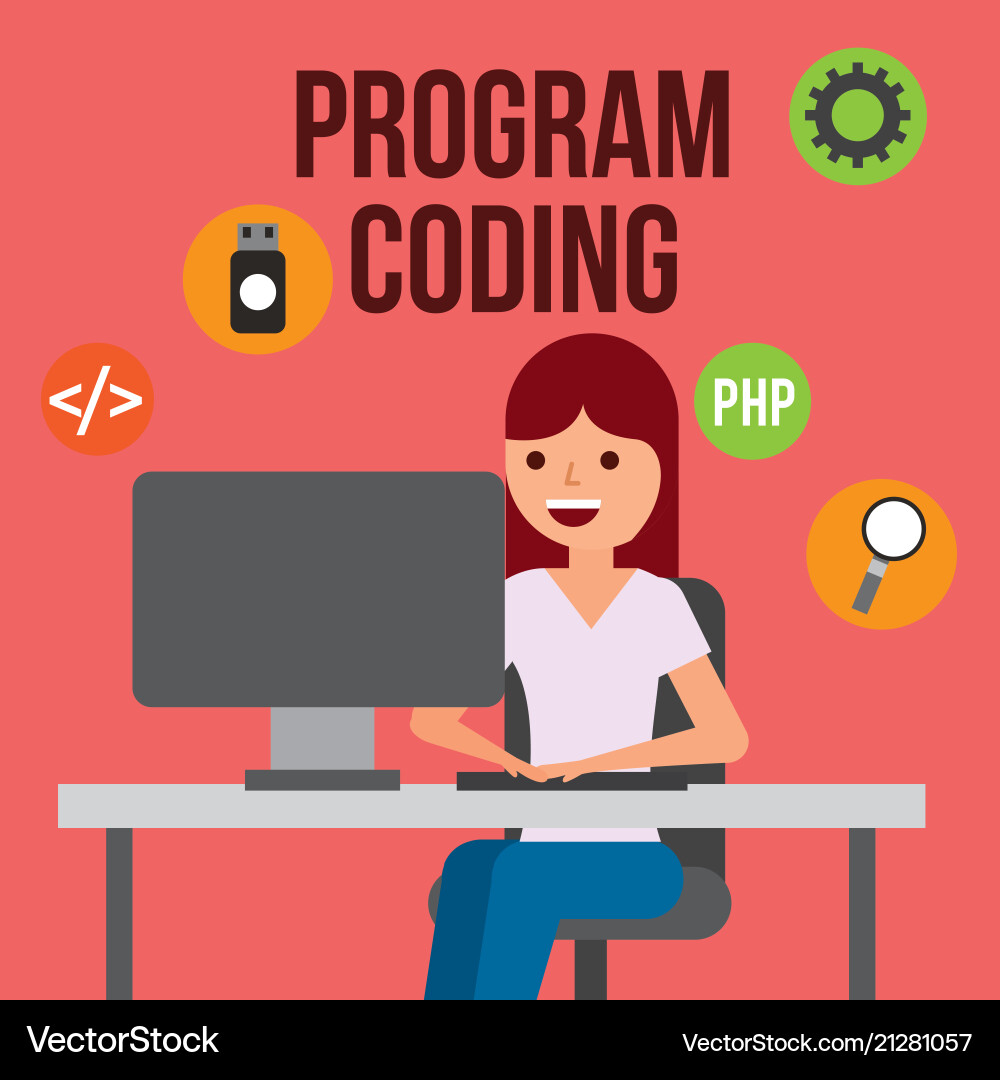Program coding website Program coding website vector image