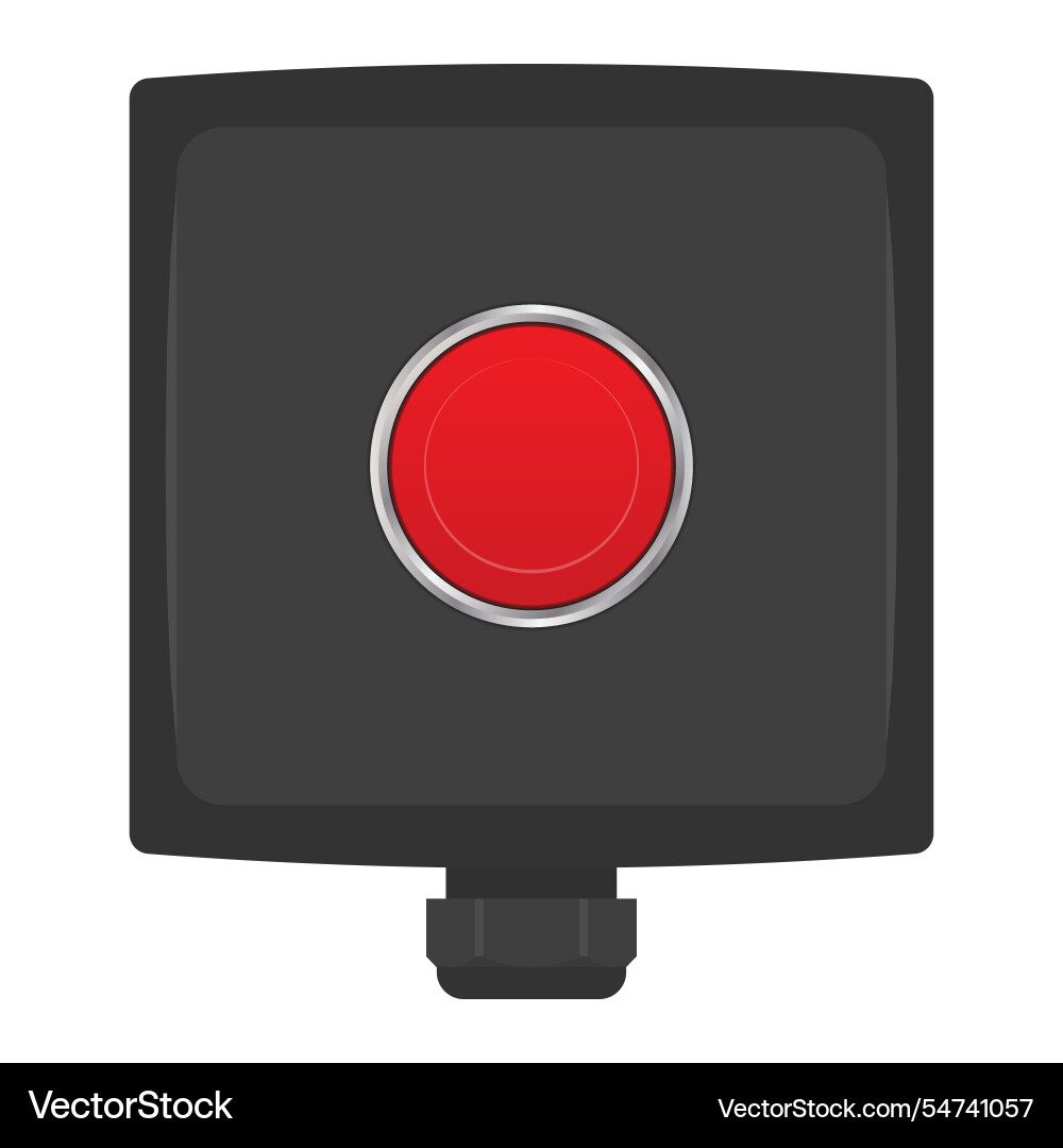 Push button switch with red vector image