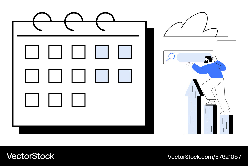 Scheduling and planning concept with calendar Scheduling and planning concept with calendar vector image
