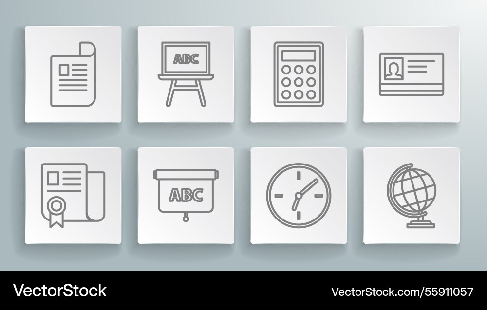 Set line certificate template chalkboard clock Set line certificate template chalkboard clock vector image