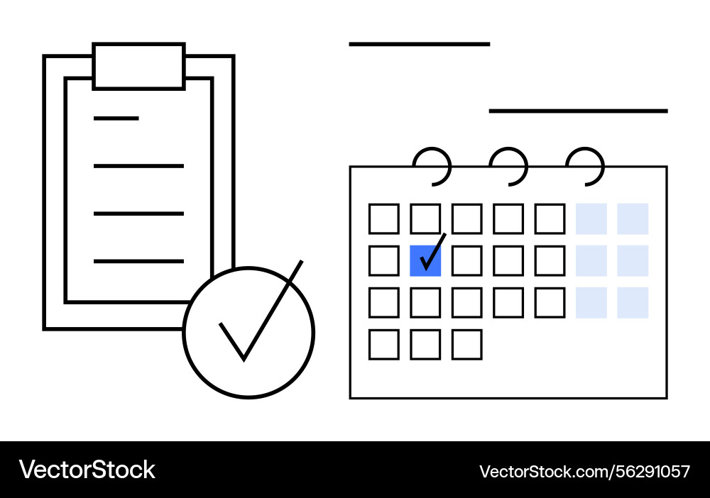 Task checklist with calendar planning Task checklist with calendar planning vector image