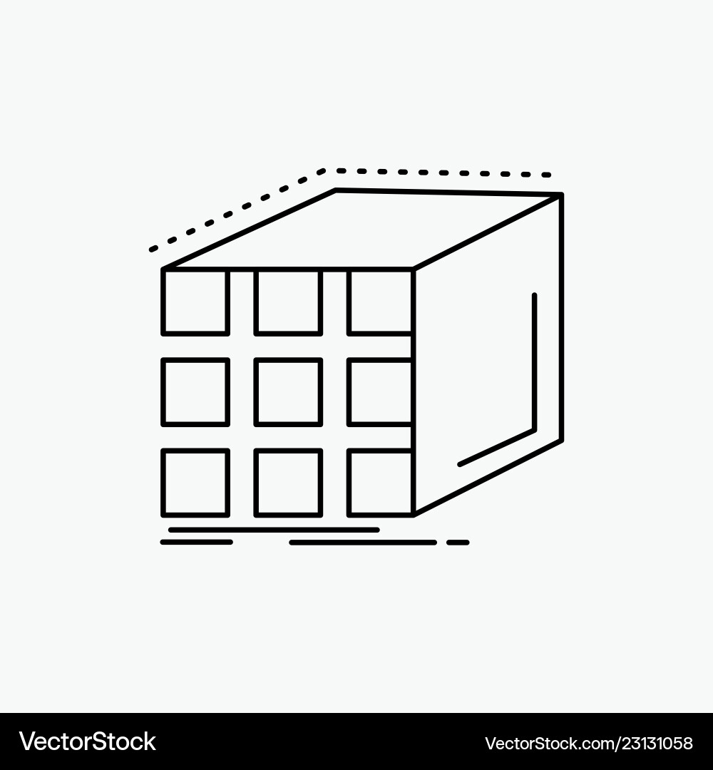 Abstract aggregation cube dimensional matrix line Abstract aggregation cube dimensional matrix line vector image
