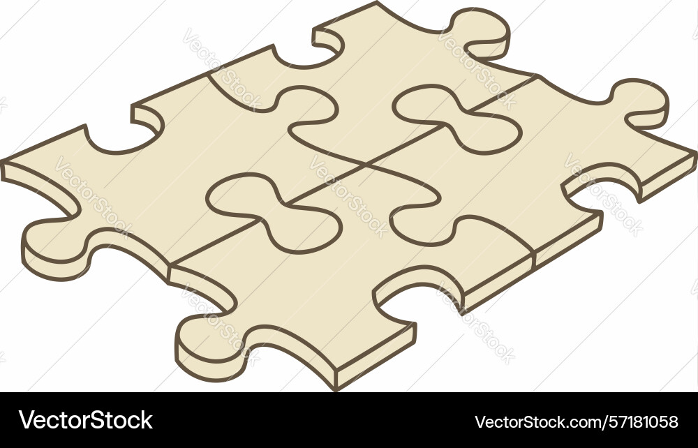 Abstract puzzle piece connected solution element vector image