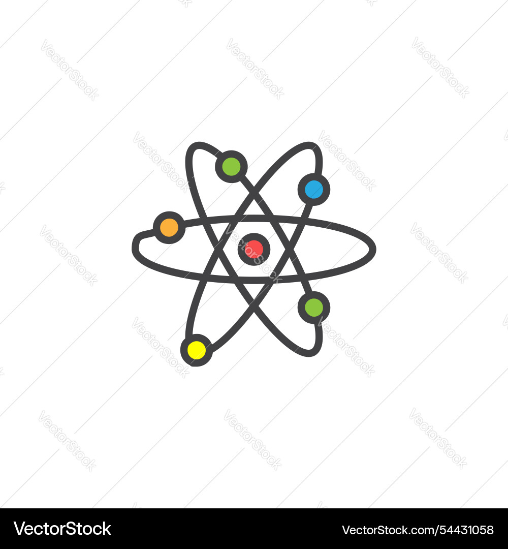 Atom icon in colored version Atom icon in colored version vector image