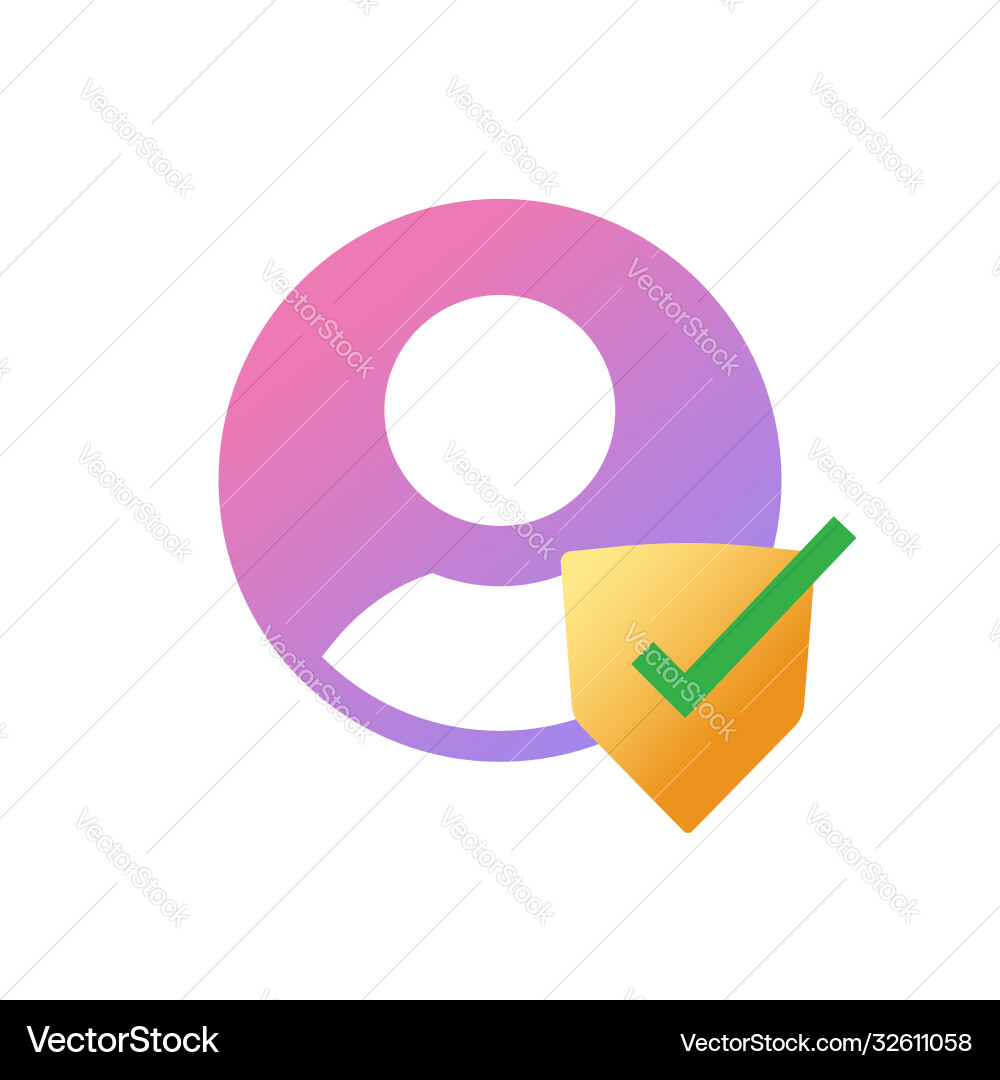 Authentic secure profile icon Authentic secure profile icon vector image