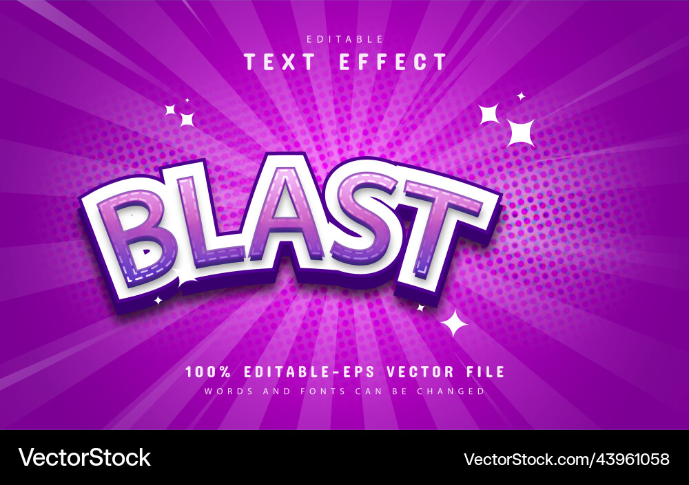 Blast text effect Blast text effect vector image