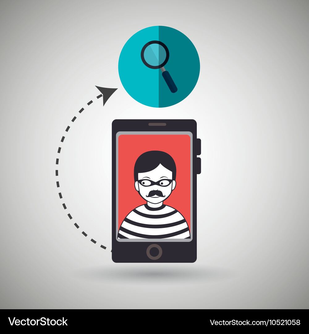 Cellphone hacker app icons vector image