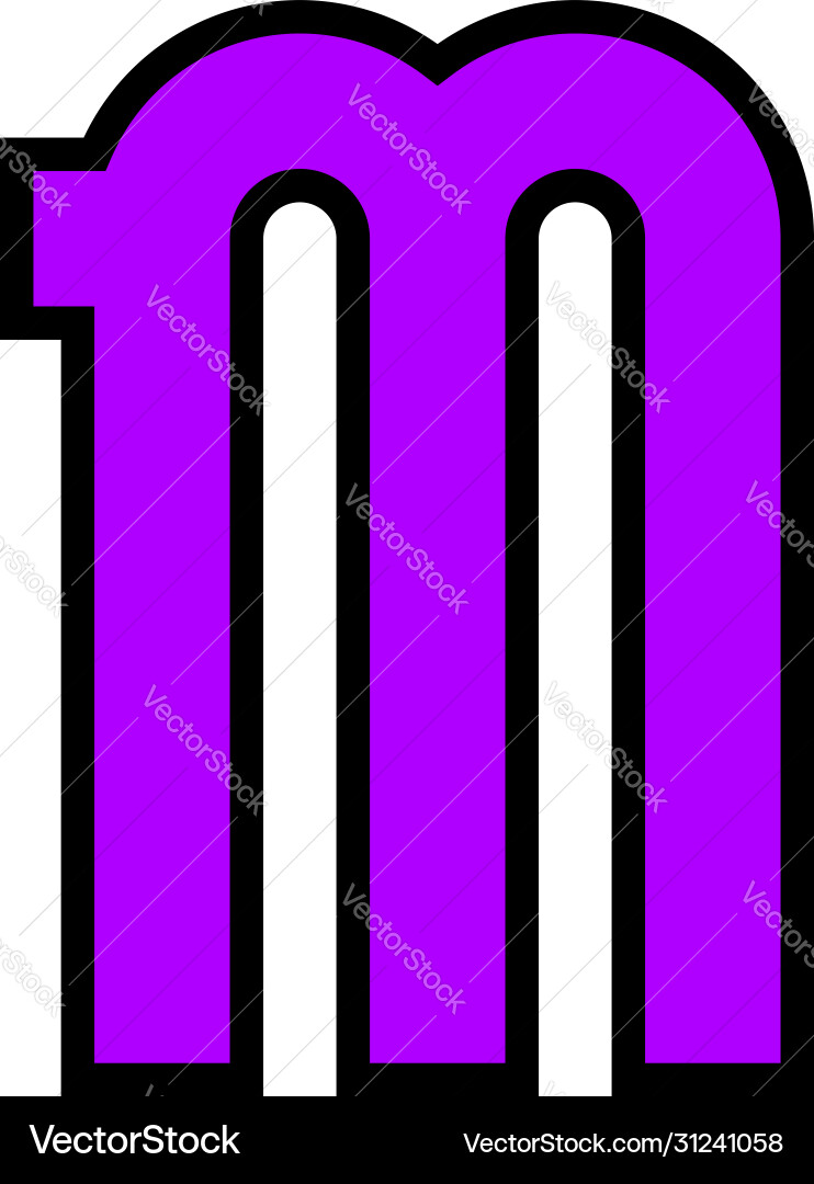 Colored font alphabet in simple style letter Colored font alphabet in simple style letter vector image