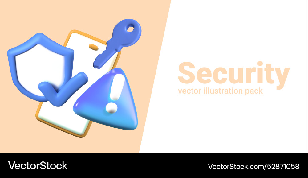 Composition of 3d objects smartphone Composition of 3d objects smartphone vector image