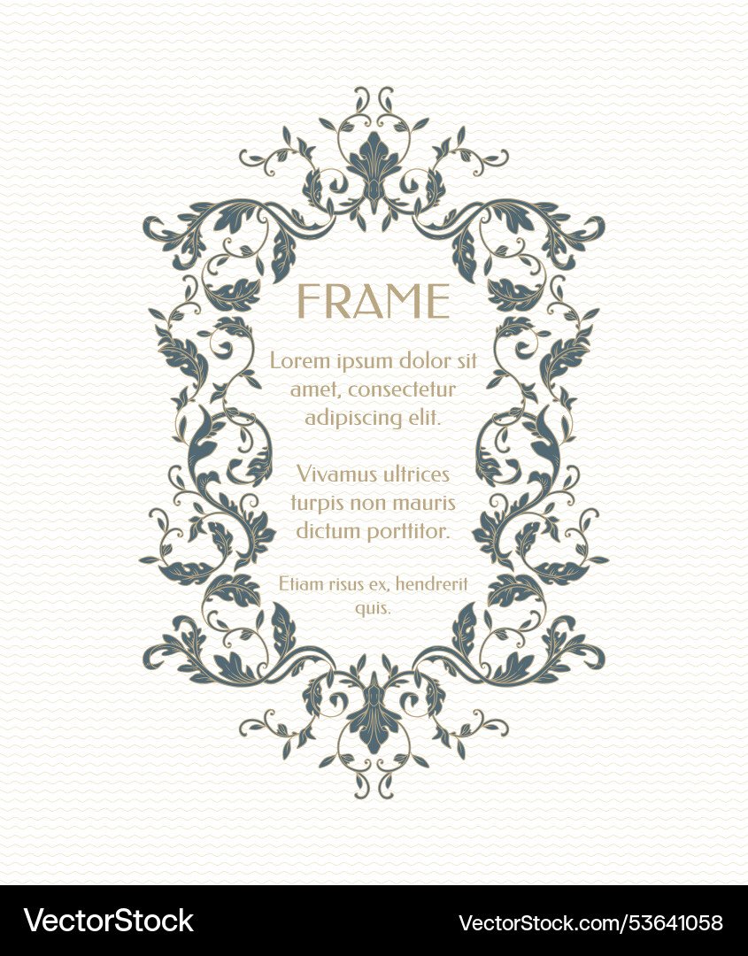 Decorative vertical frame classic pattern vector image