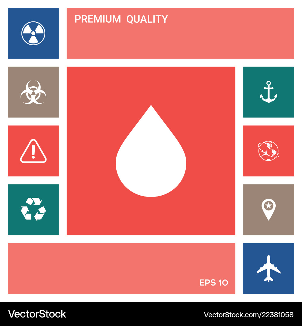 Drop symbol icon elements for your design Vector Image