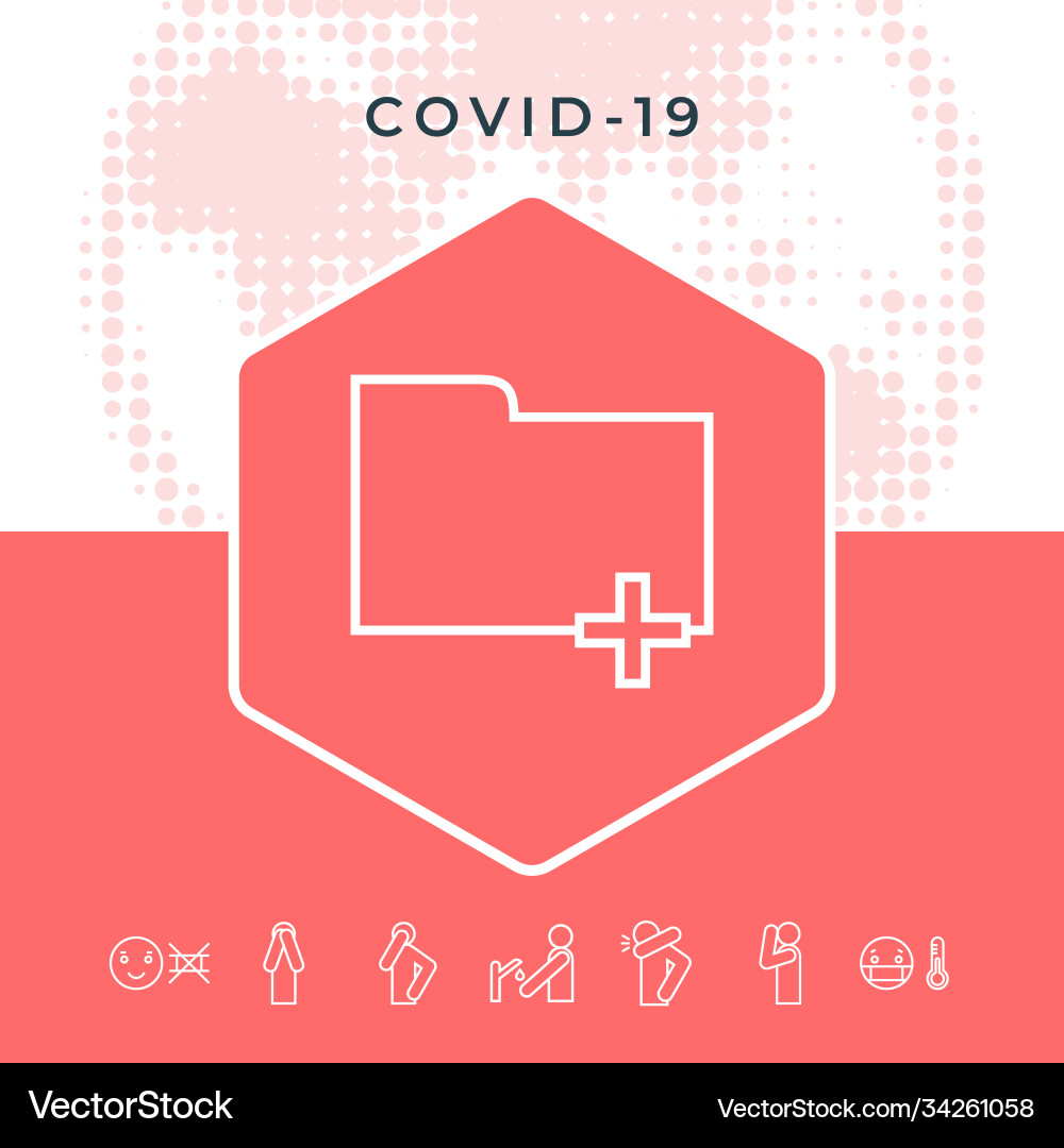 Folder icon with plus sign - add attach create vector image