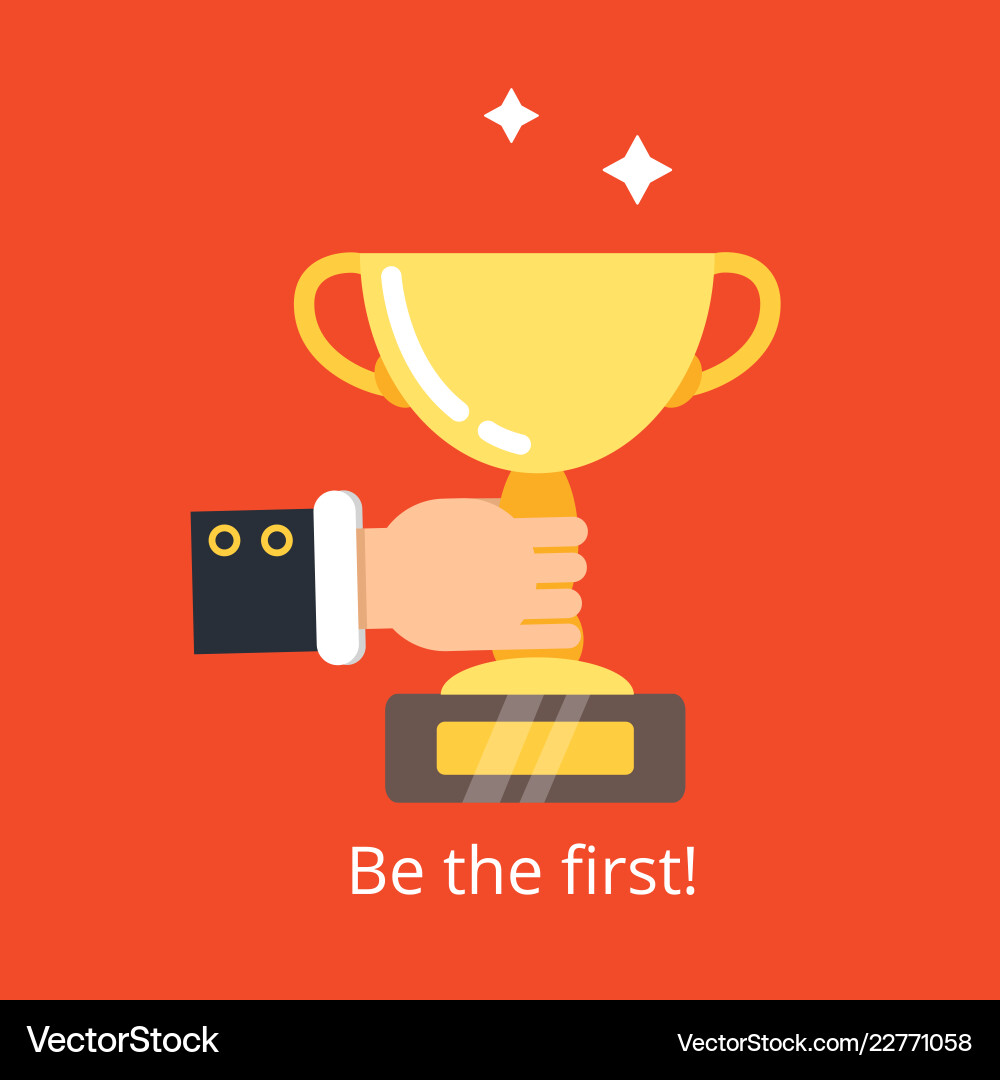 Hand halten trophy business Siege Konzept Hand halten trophy business Siege Konzept vektorbild