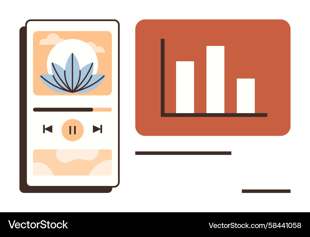 Meditation App Data Interface Vector Image