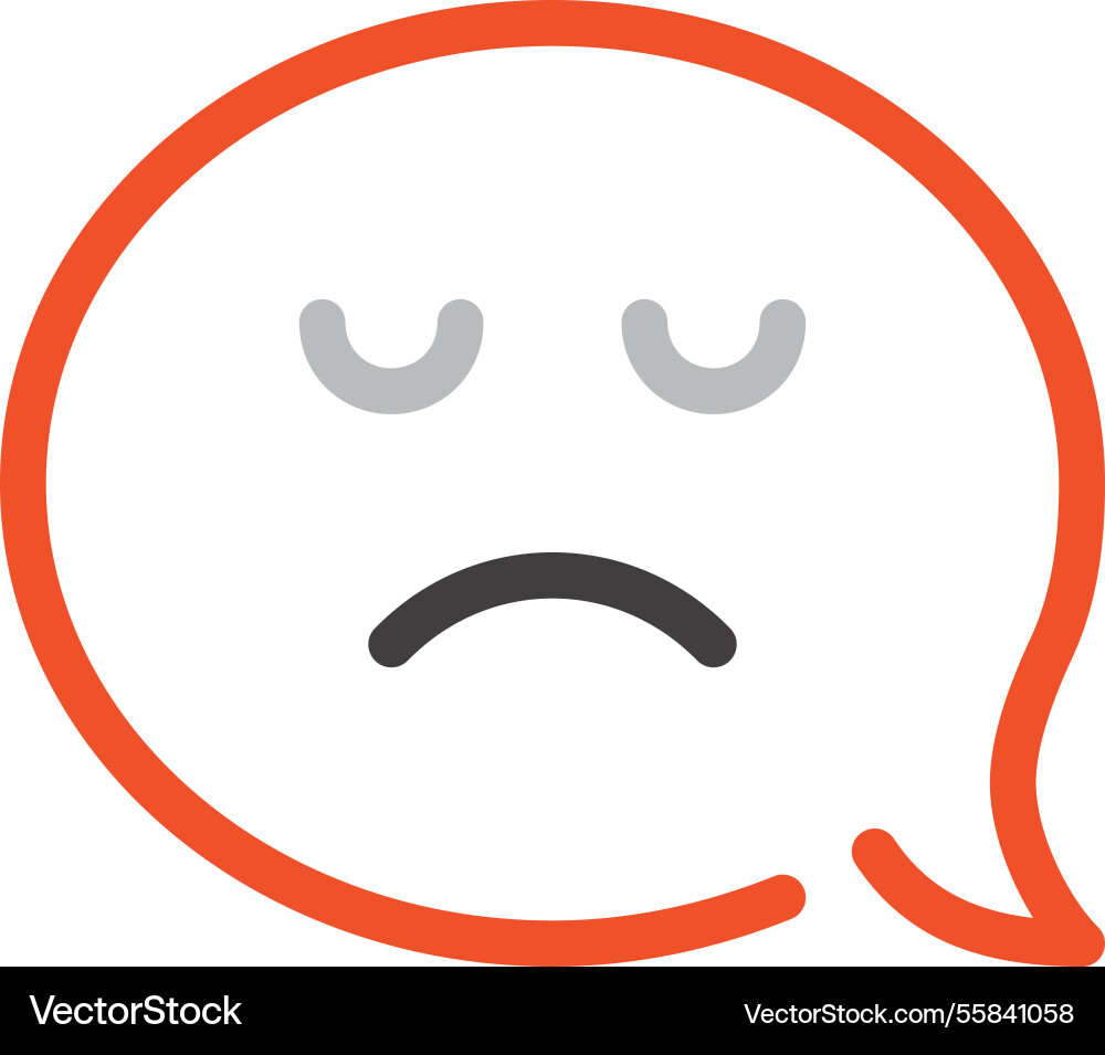 Message bubble flat line web icon concept Vector Image