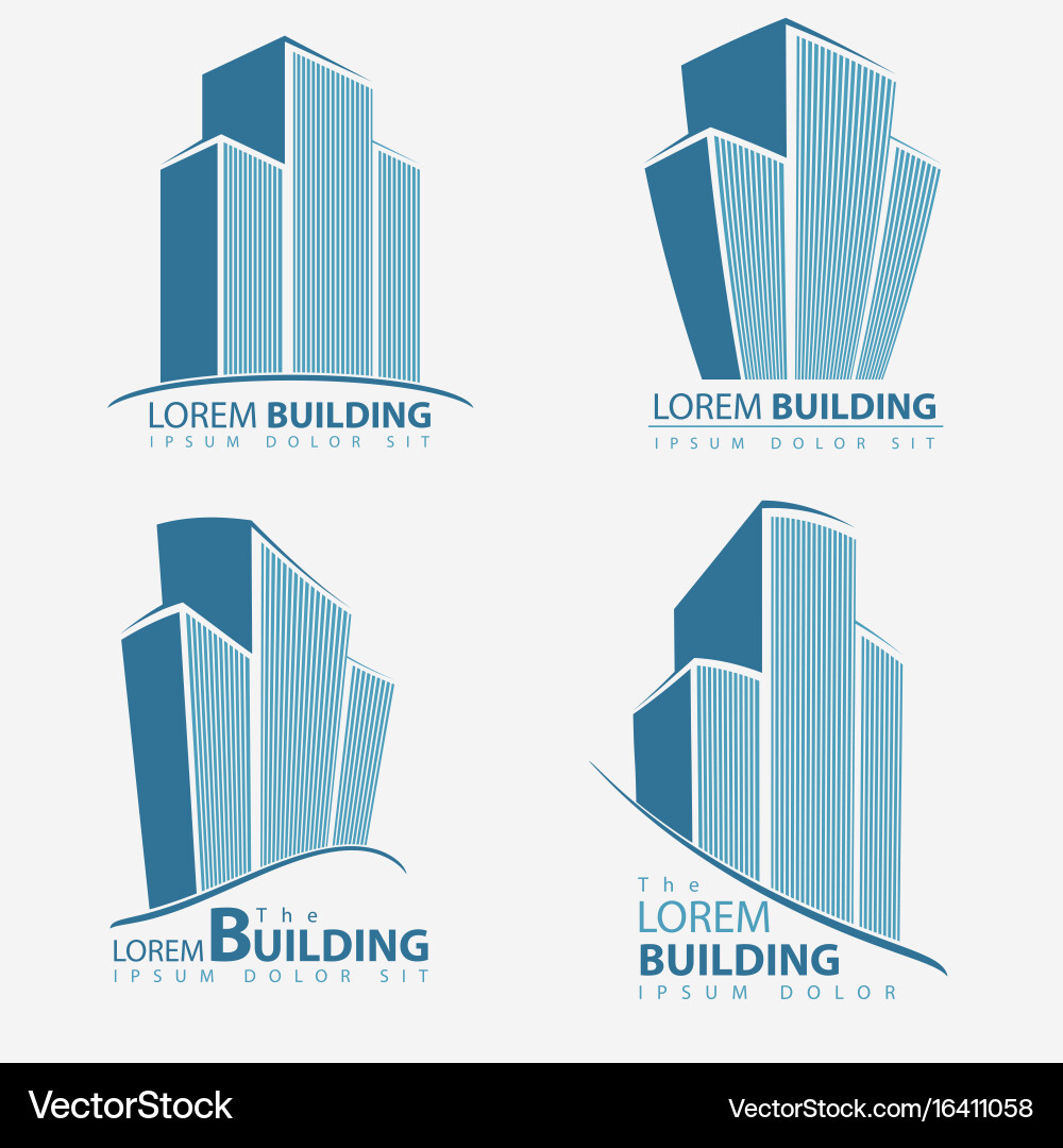 Modern Building Symbol Set vector image