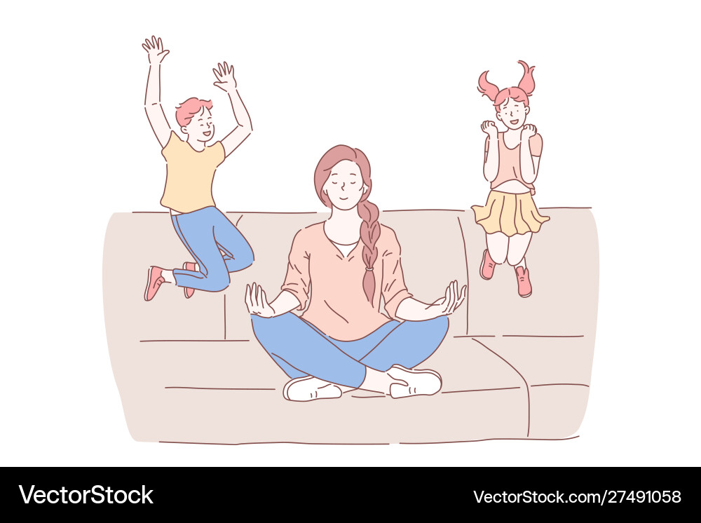 Mutterschaft psychologische Balance Konzept Mutterschaft psychologische Balance Konzept vektorbild