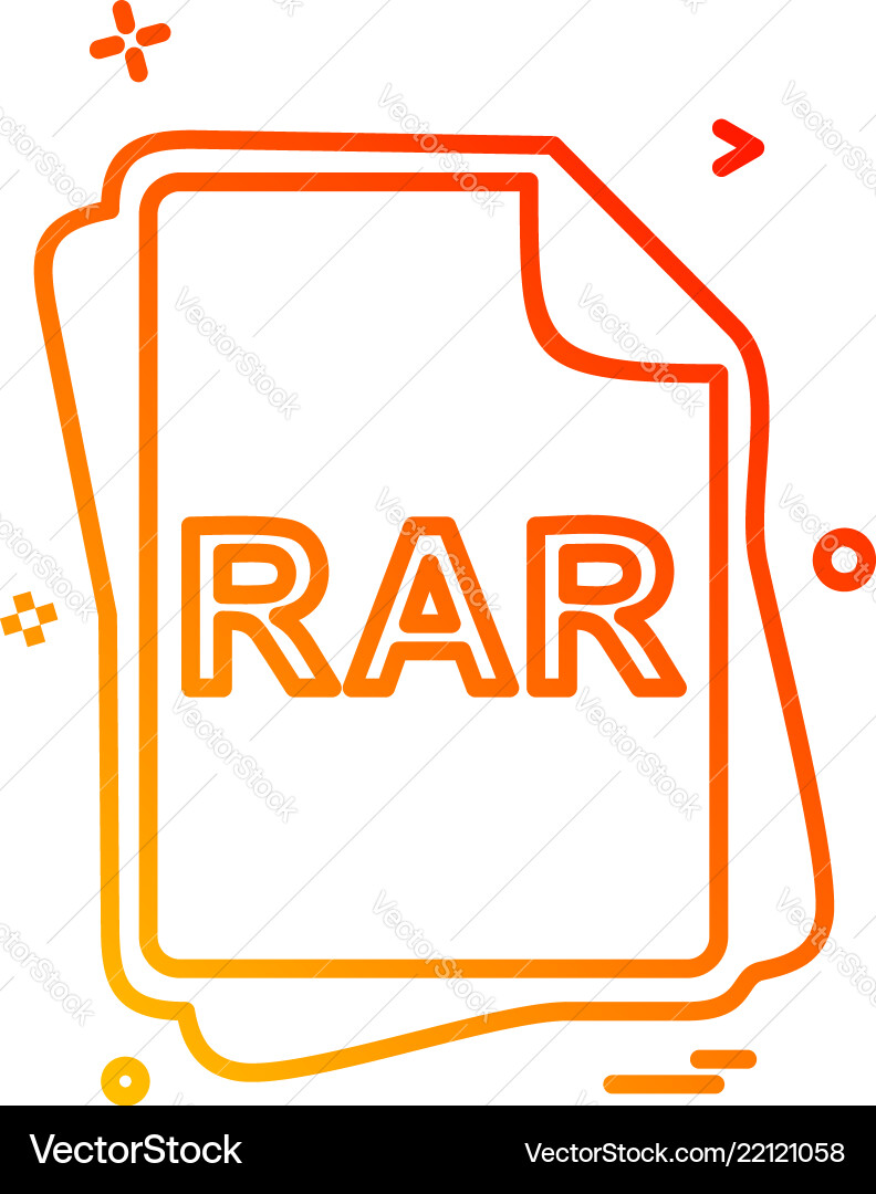 Rar file type icon design Rar file type icon design Vector Image