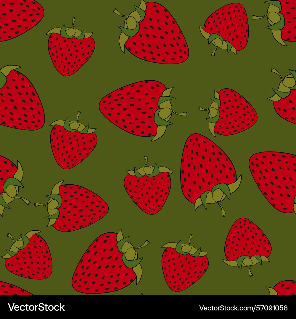 Seamless pattern with strawberry on color Seamless pattern with strawberry on color Vector Image