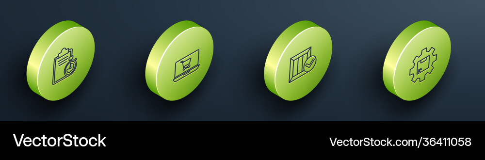 Set isometric verification delivery list Set isometric verification delivery list vector image