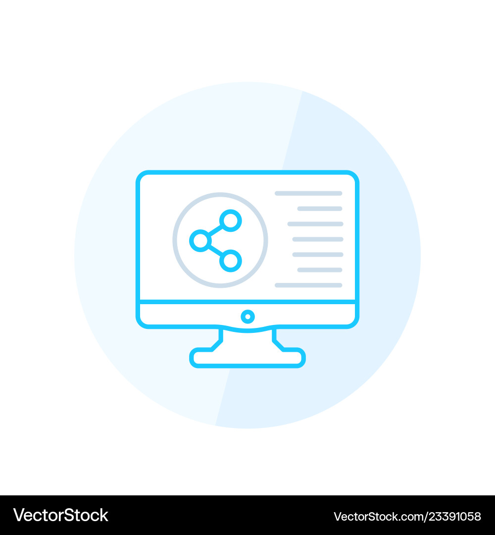 Shared screen icon line style Shared screen icon line style vector image