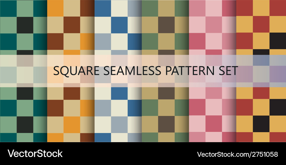 Squares seamless pattern set Vector Image