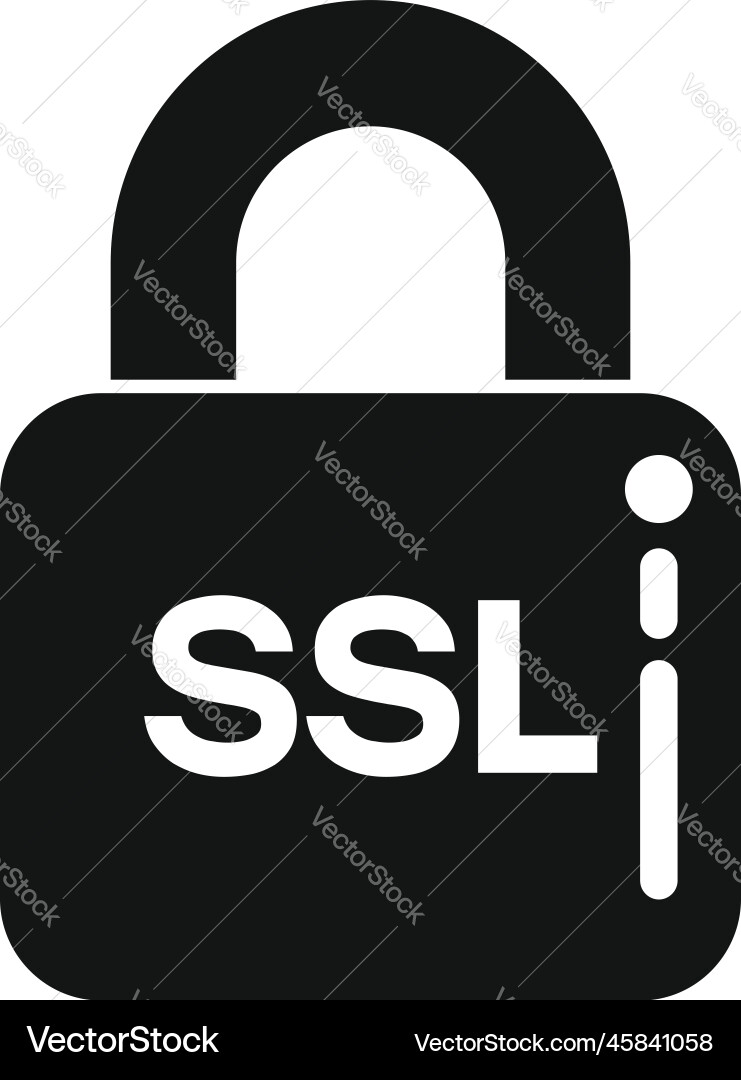 Ssl certificate padlock icon simple Ssl certificate padlock icon simple vector image