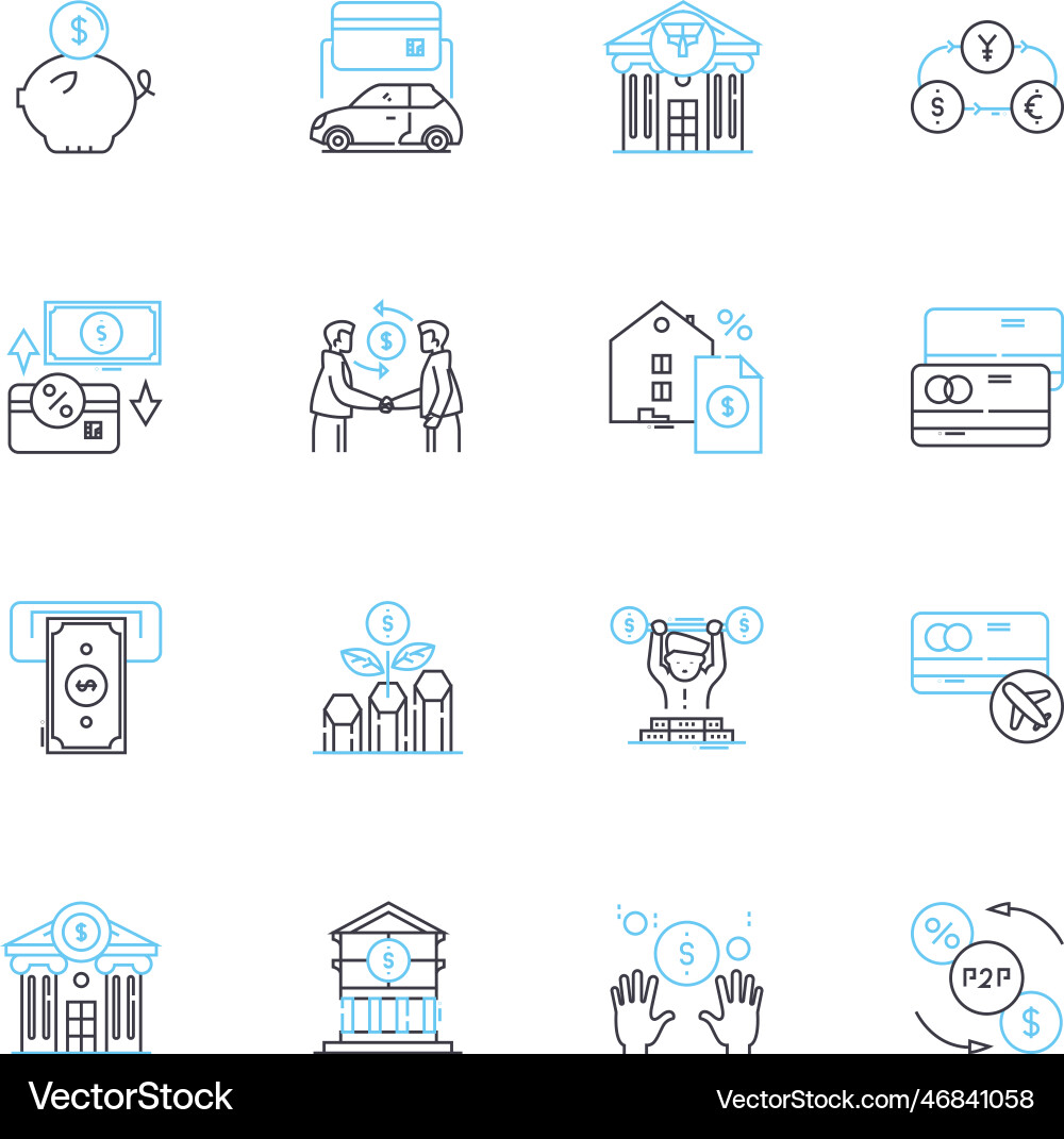 Virtual design linear icons set virtuality Virtual design linear icons set virtuality vector image