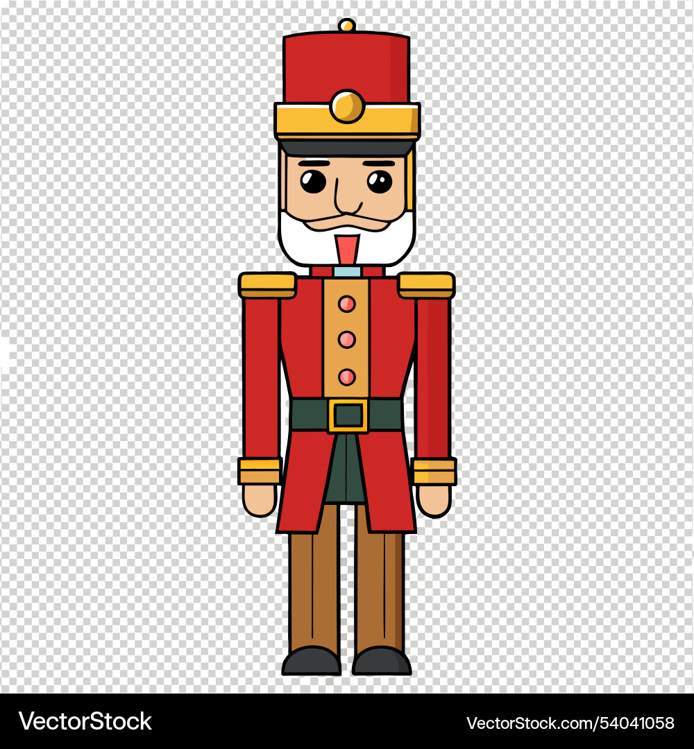 Wooden Christmas Nutcracker Isolated Royalty Free Vector