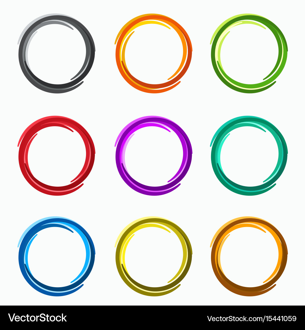 Abstract Colorful Loop Circles vector image