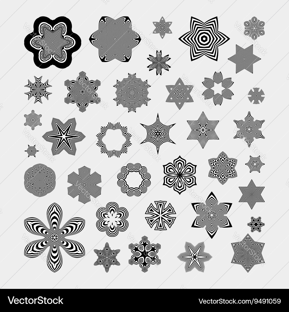 Abstract Optical Snowflake Pattern vector image