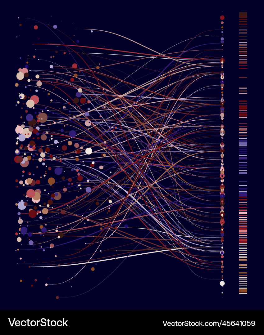 Abstractly arranged dots are connected by lines Abstractly arranged dots are connected by lines vector image