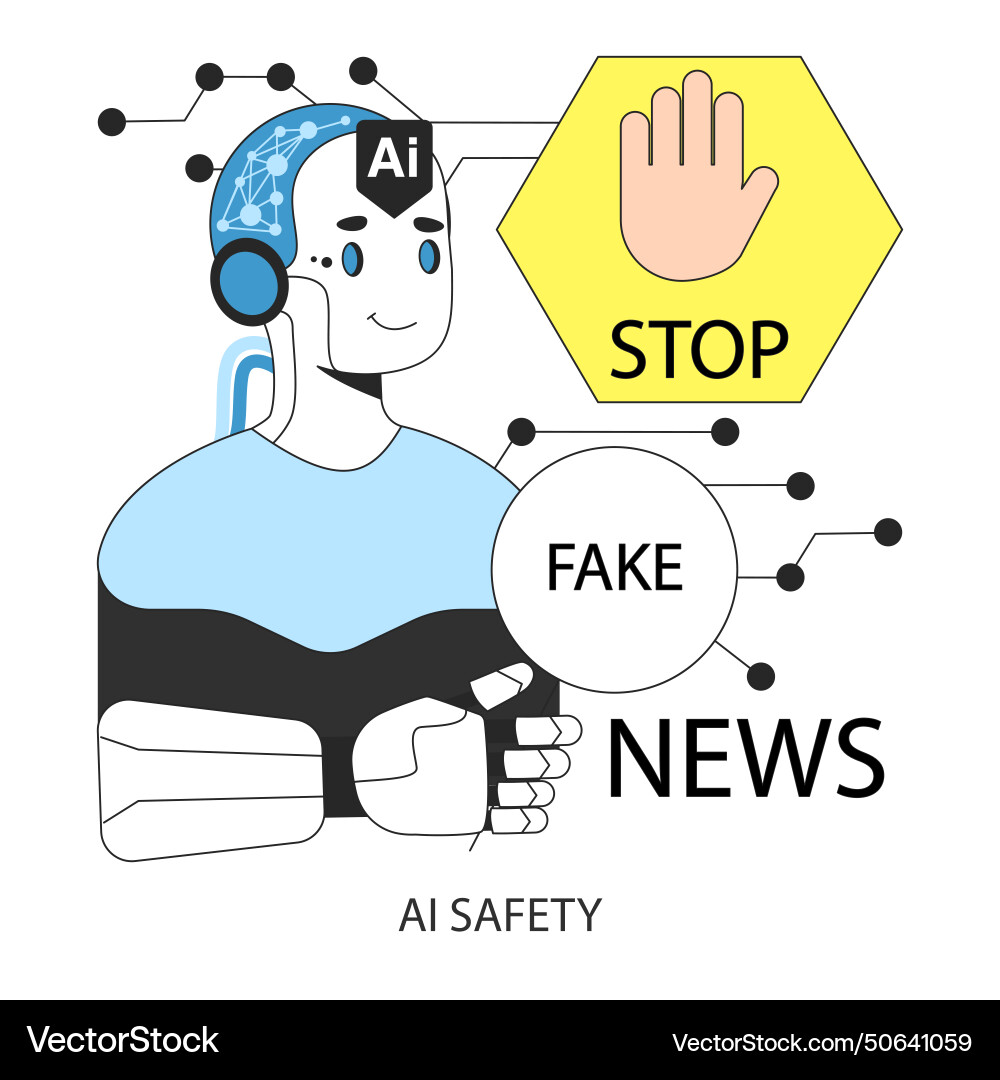 Ai ethics robotics character recognize vector image