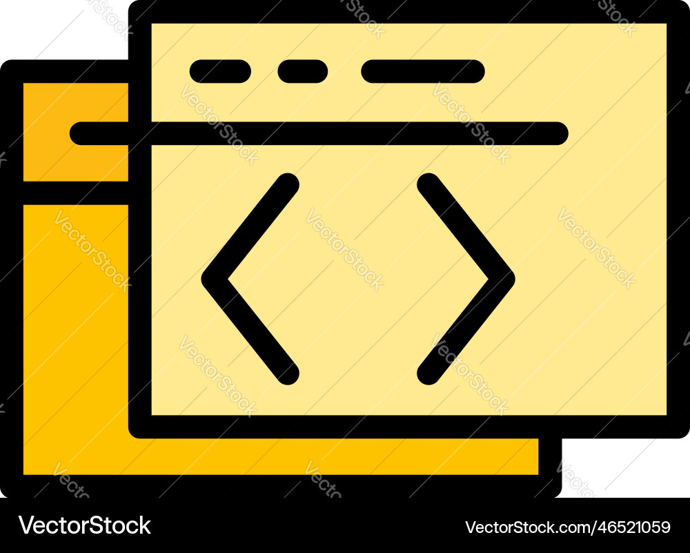 Api write code icon flat Api write code icon flat vector image