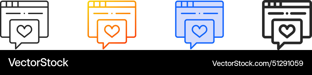 Browser iconthin linear gradient blue stroke Vector Image