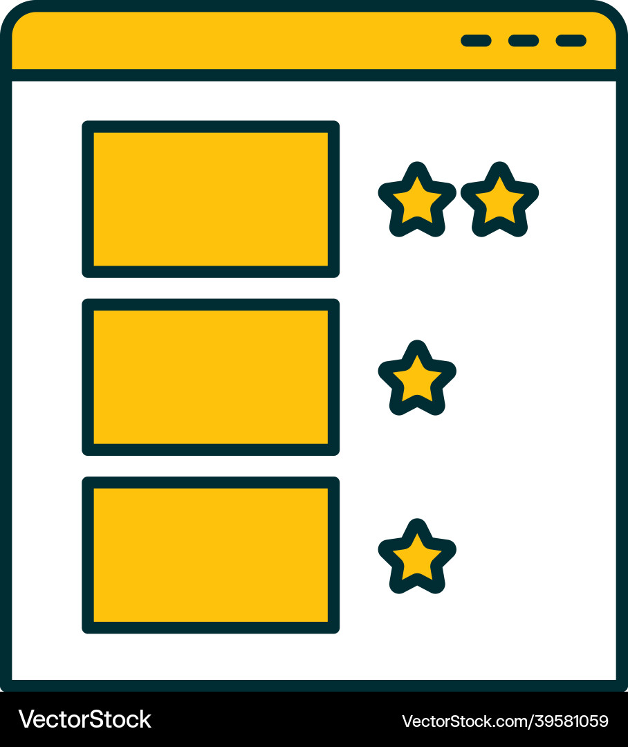 Browser with stars rating vector image