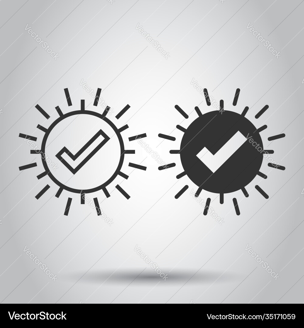 Check mark sign icon in flat style confirm button Check mark sign icon in flat style confirm button vector image