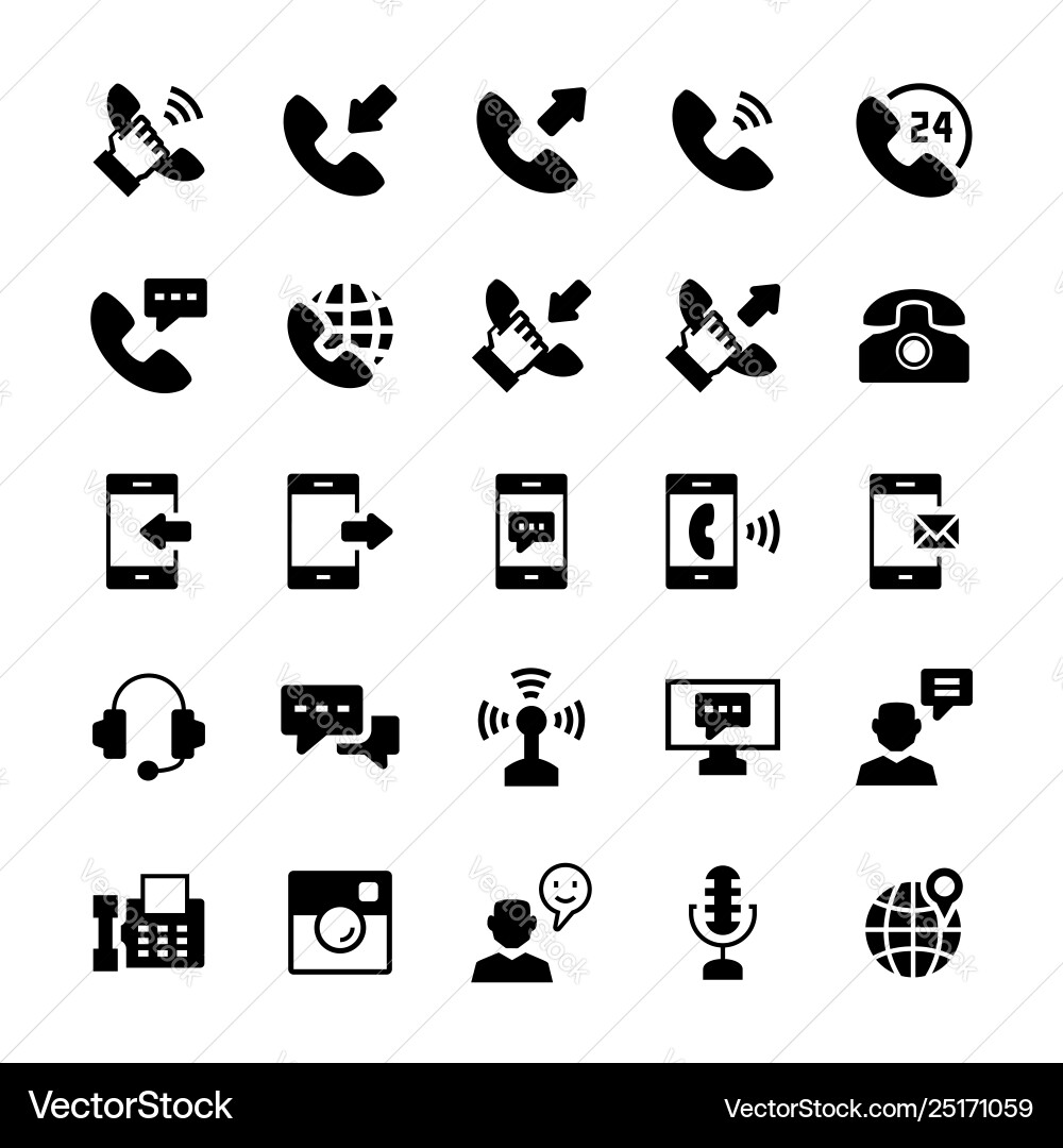 Communication Icon Set - Flat Style vector image