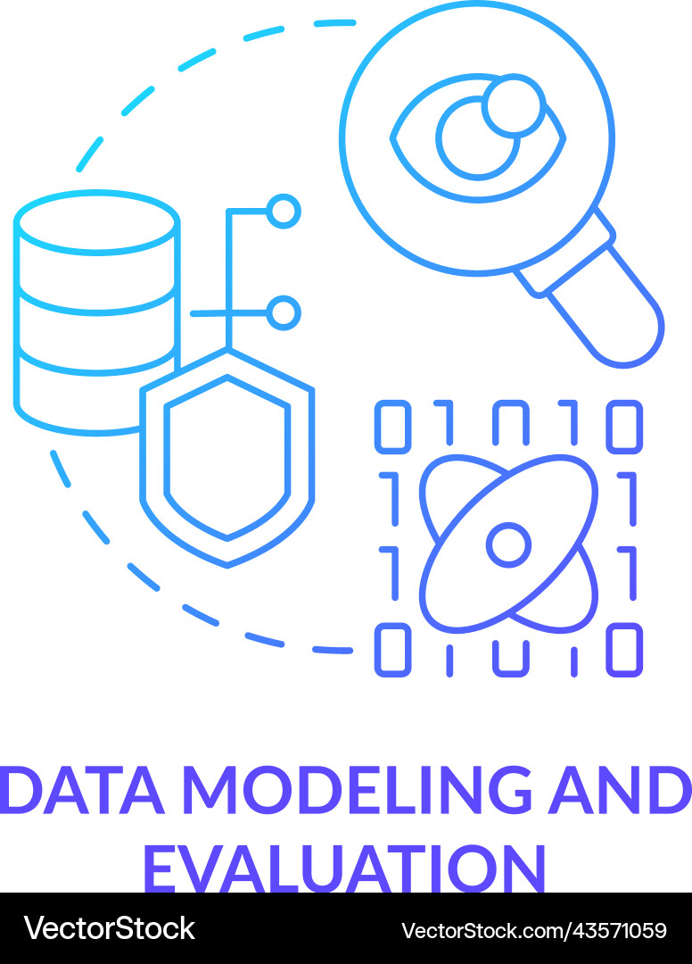 Data modeling and evaluation blue gradient Data modeling and evaluation blue gradient vector image