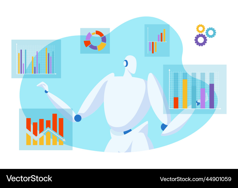 Future technology automatically data analysis Future technology automatically data analysis vector image