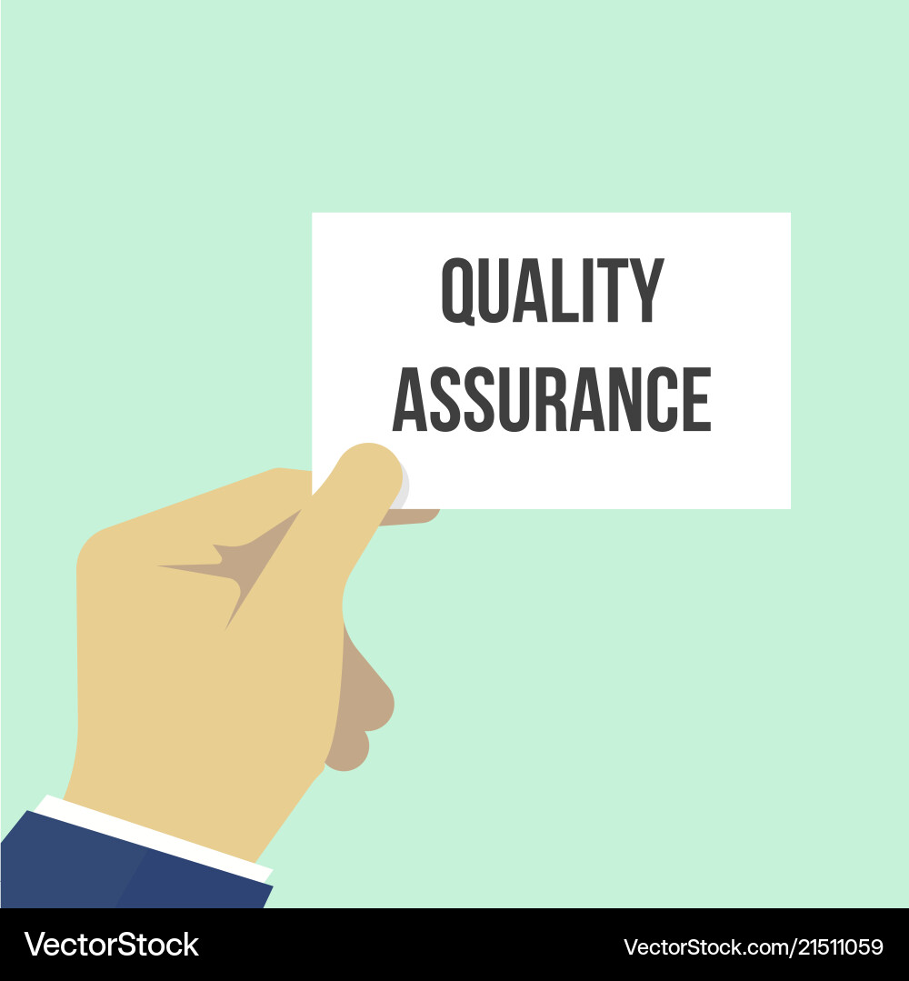 Man showing paper quality assurance text Man showing paper quality assurance text vector image