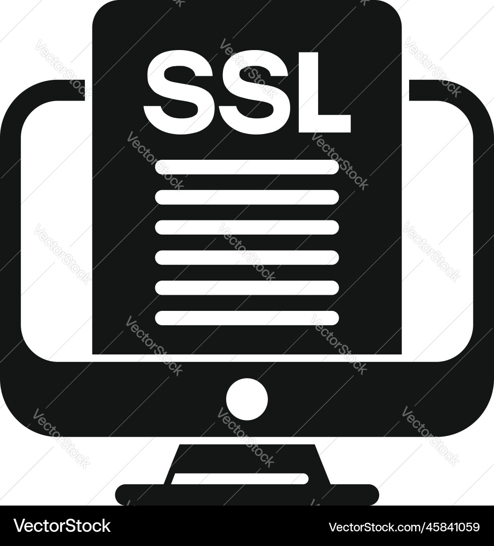 Online ssl certificate icon simple web Online ssl certificate icon simple web vector image