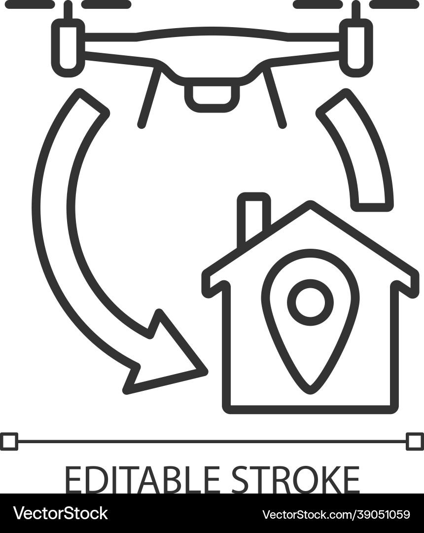 Return to home function linear manual label icon Return to home function linear manual label icon vector image