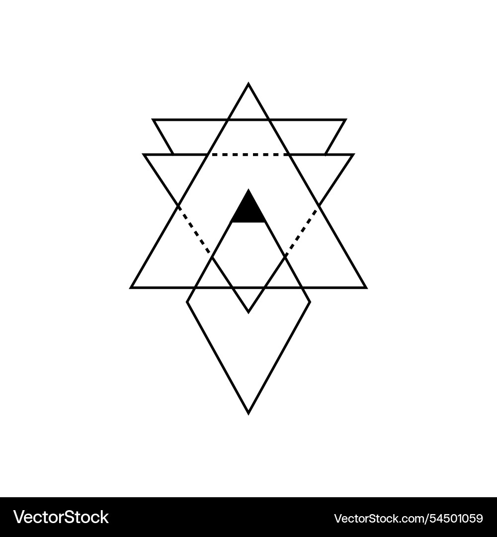 Sacred triangle with mystical and abstract shapes Vector Image